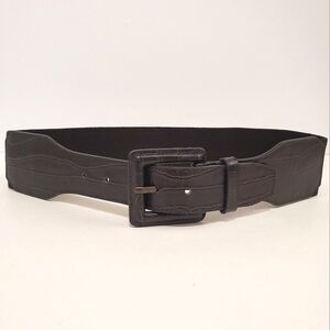 Cleo - Brown Leather and Elastic Belt - Size M